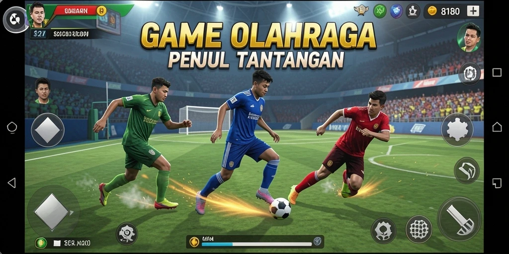 Tampilan gameplay seru di dalam permainan olahraga 8180.