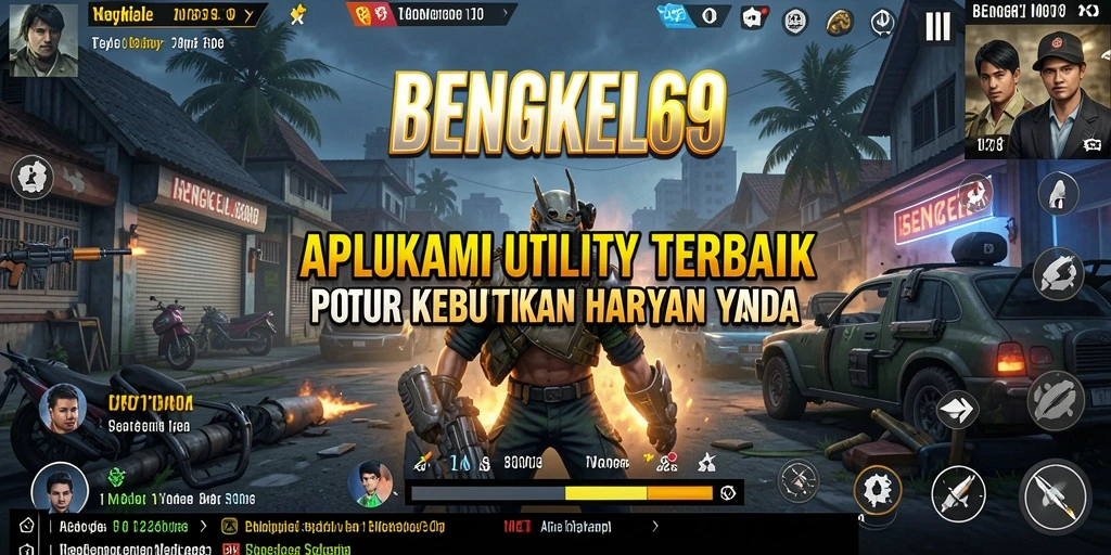 Tampilan utama BENGKEL69 dengan berbagai fitur Utility.