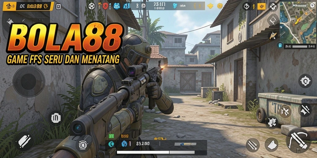 Tampilan gameplay intens dari BOLA88 dalam aksi FPS.