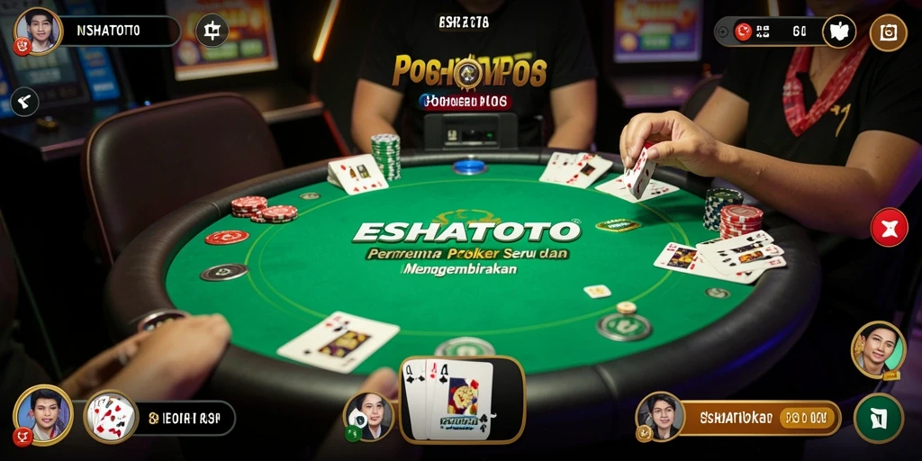 Screenshot gameplay ESHATOTO yang menarik dalam permainan Poker.