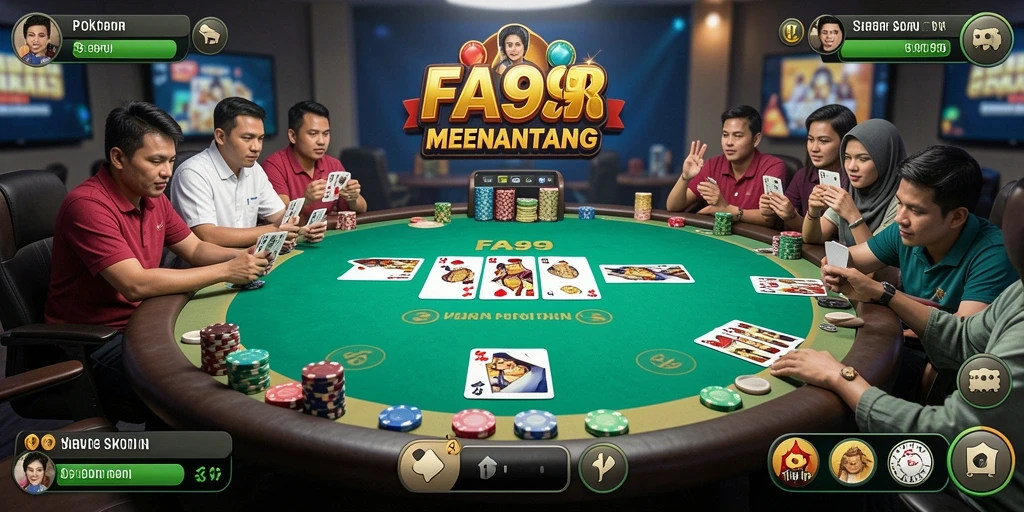 Tampilan gameplay poker yang mendebarkan di FA99.