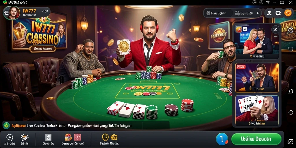 Tampilan gameplay live casino IW777 yang menarik dan interaktif.
