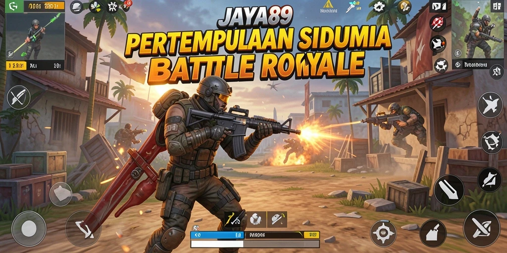Gameplay menarik JAYA89 dengan pertempuran Battle Royale yang seru.