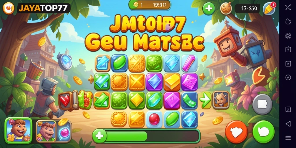 Screenshot gameplay JAYATOP77 yang menampilkan keseruan level Match-3.