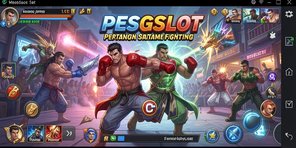 Gameplay seru PESGSLOT dengan aksi pertarungan yang mendebarkan.