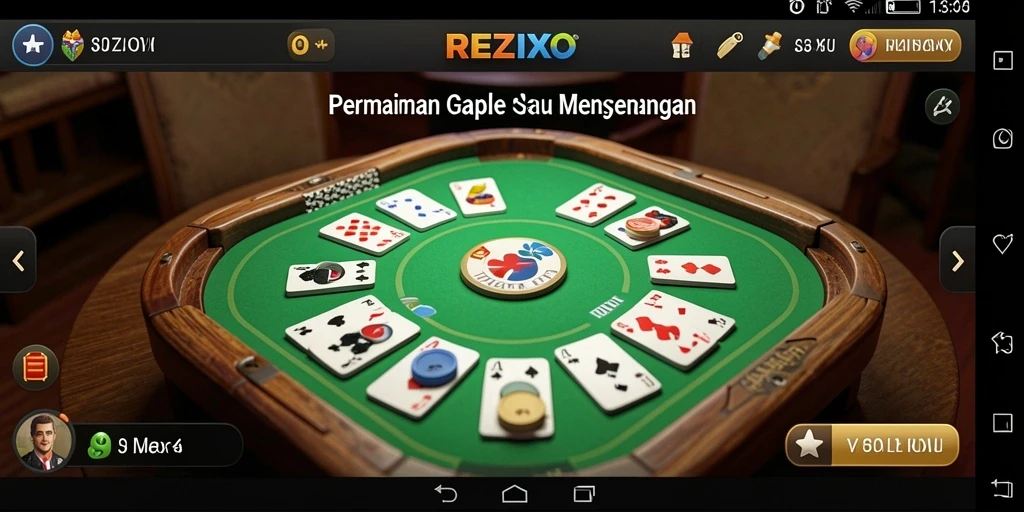 Screenshot gameplay Gaple di REZIXO yang seru dan interaktif.