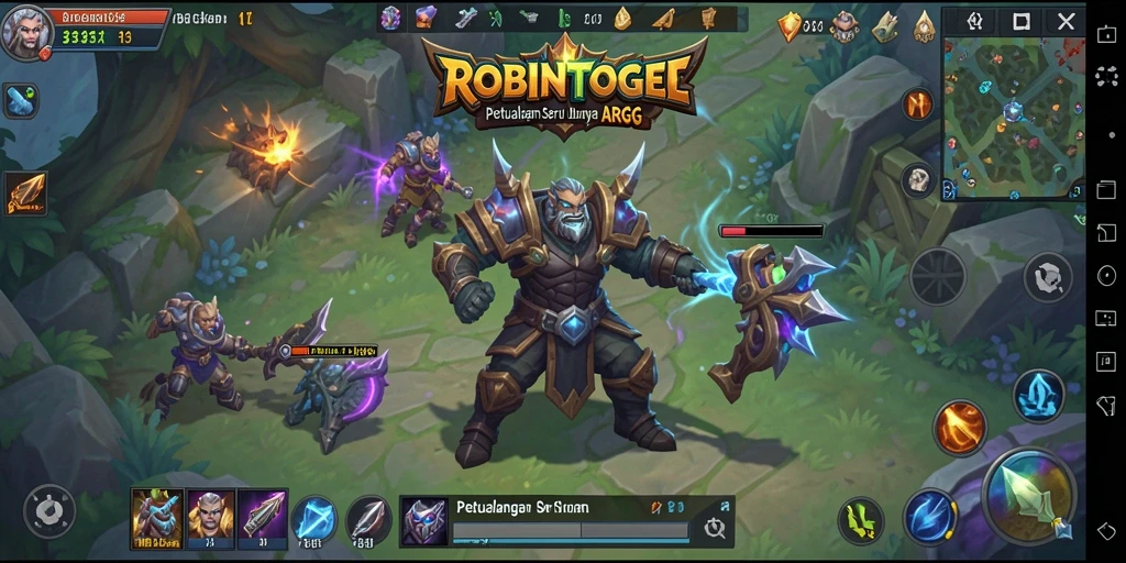 Tangkapan layar menunjukkan karakter dalam pertempuran seru di <strong>ROBINTOGEL</strong>.