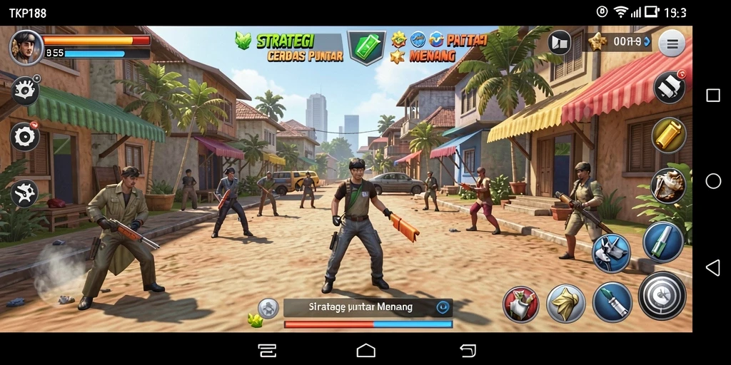 Screenshot gameplay TKP188 menampilkan pertempuran strategi yang mendebarkan.